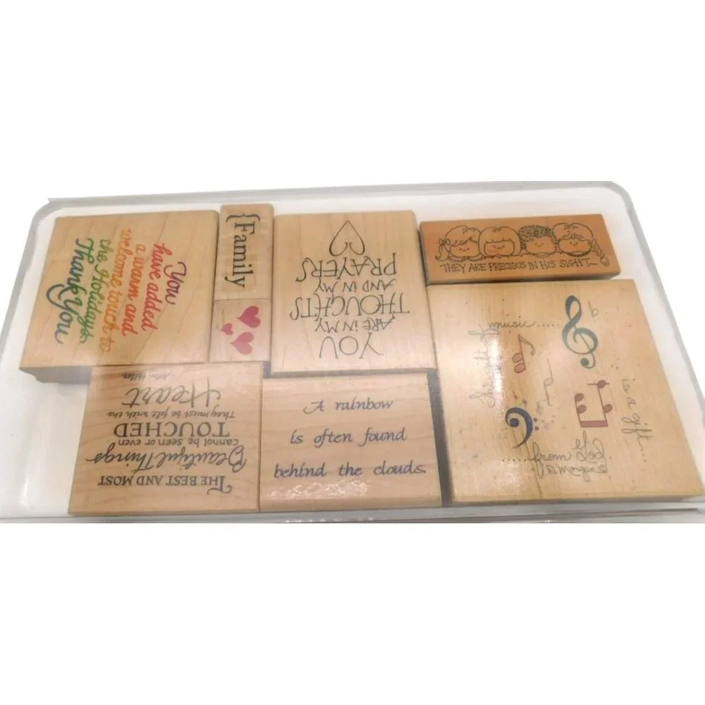 Scrapbook Rubber Stamps Lot Alphabet Inspirational Messages Faith Stampendous